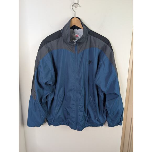 New Balance Men's Medium Lightweight Jacket Blue Gray Windbreaker NB M - Picture 1 of 6